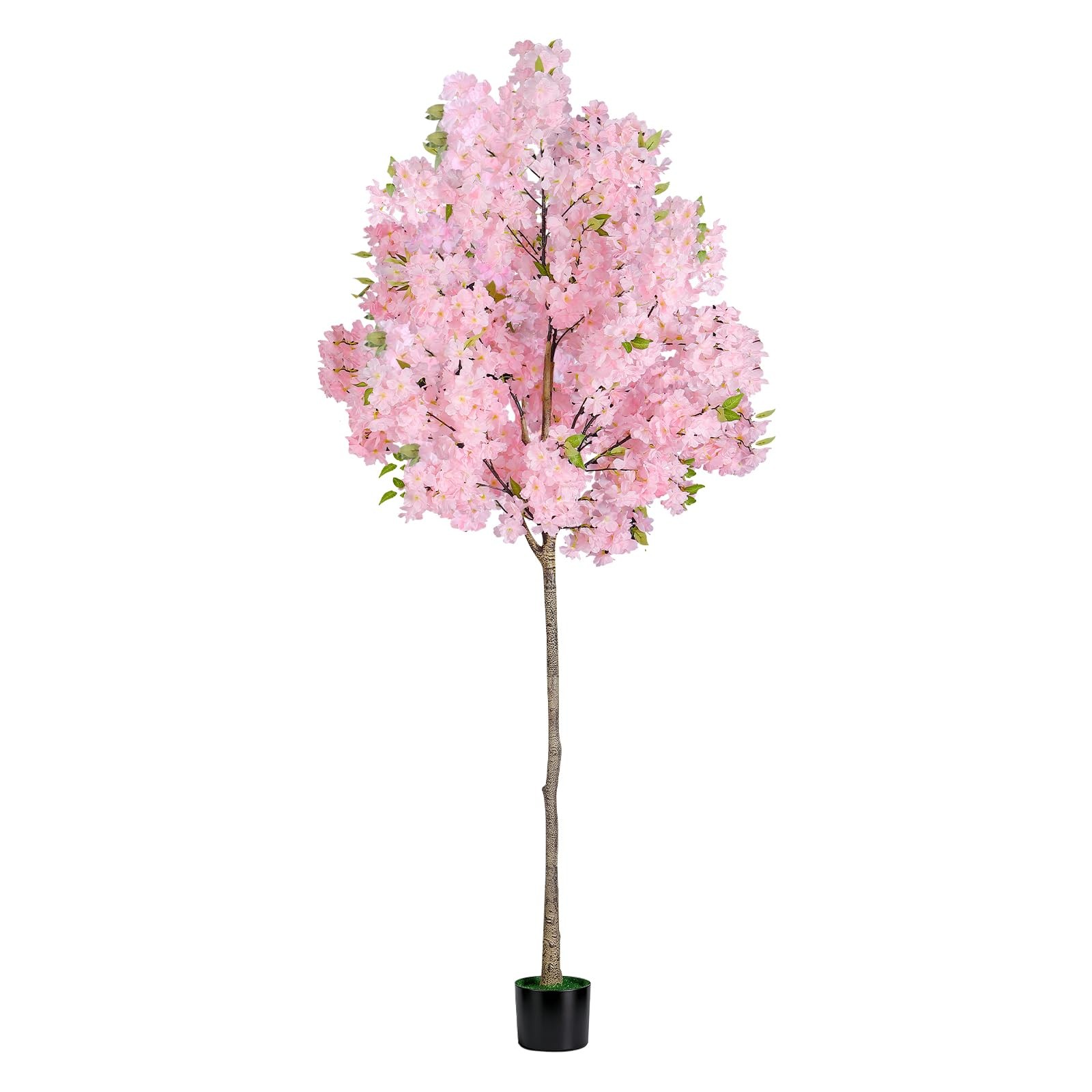 6FT Pink Artificial Cherry Blossom Tree, Realistic Potted Faux Cherry Tree, S…