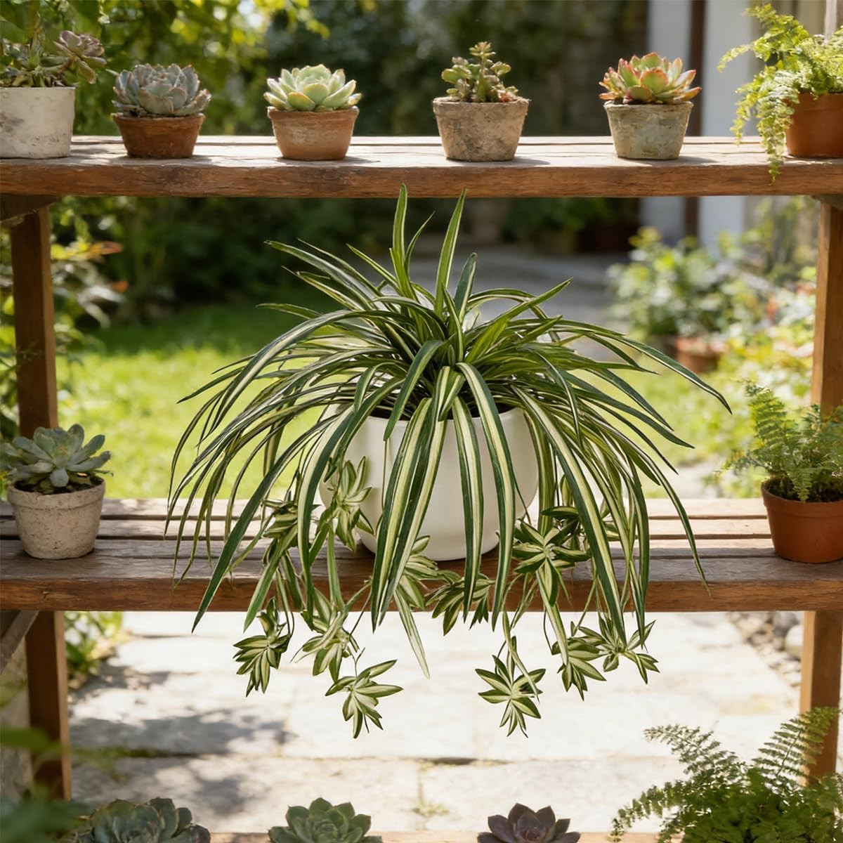 Artificial Spider Plant Silk Faux Chlorophytum Comosum Greenery Fake Spider Hang
