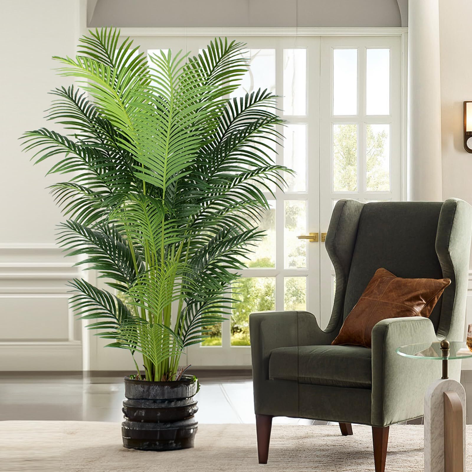 Yepdin 6 Ft Artificial Tropical Palm Plant Artificial Large Trees with 24 Remova