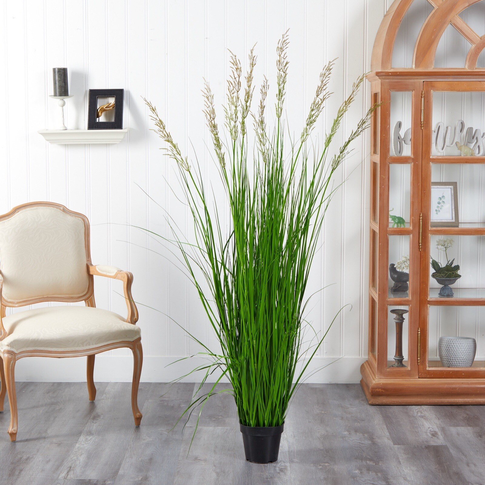 5.5’ Artificial Plum Grass Plant with 9 Heads Home Office Decor. Retail $176