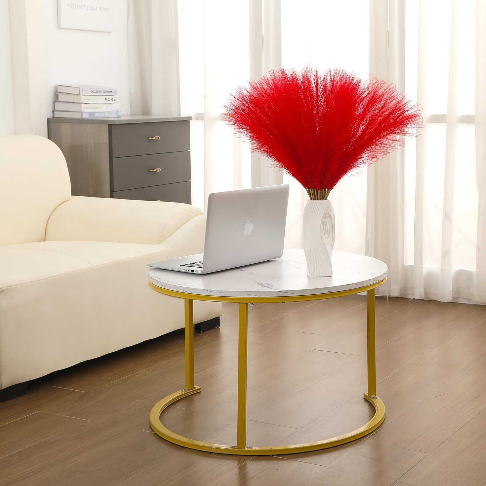 30pcs 22″ Red Pampas Grass – Faux Pampas Grass Decor Pompas Floral Arrangemen…