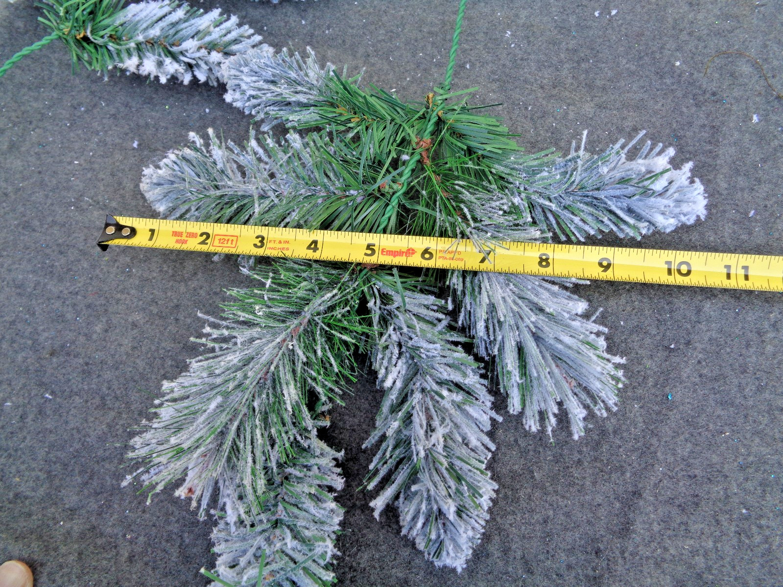 3- Large Faux Frosted Pine Branch Floral Craft Picks 18″