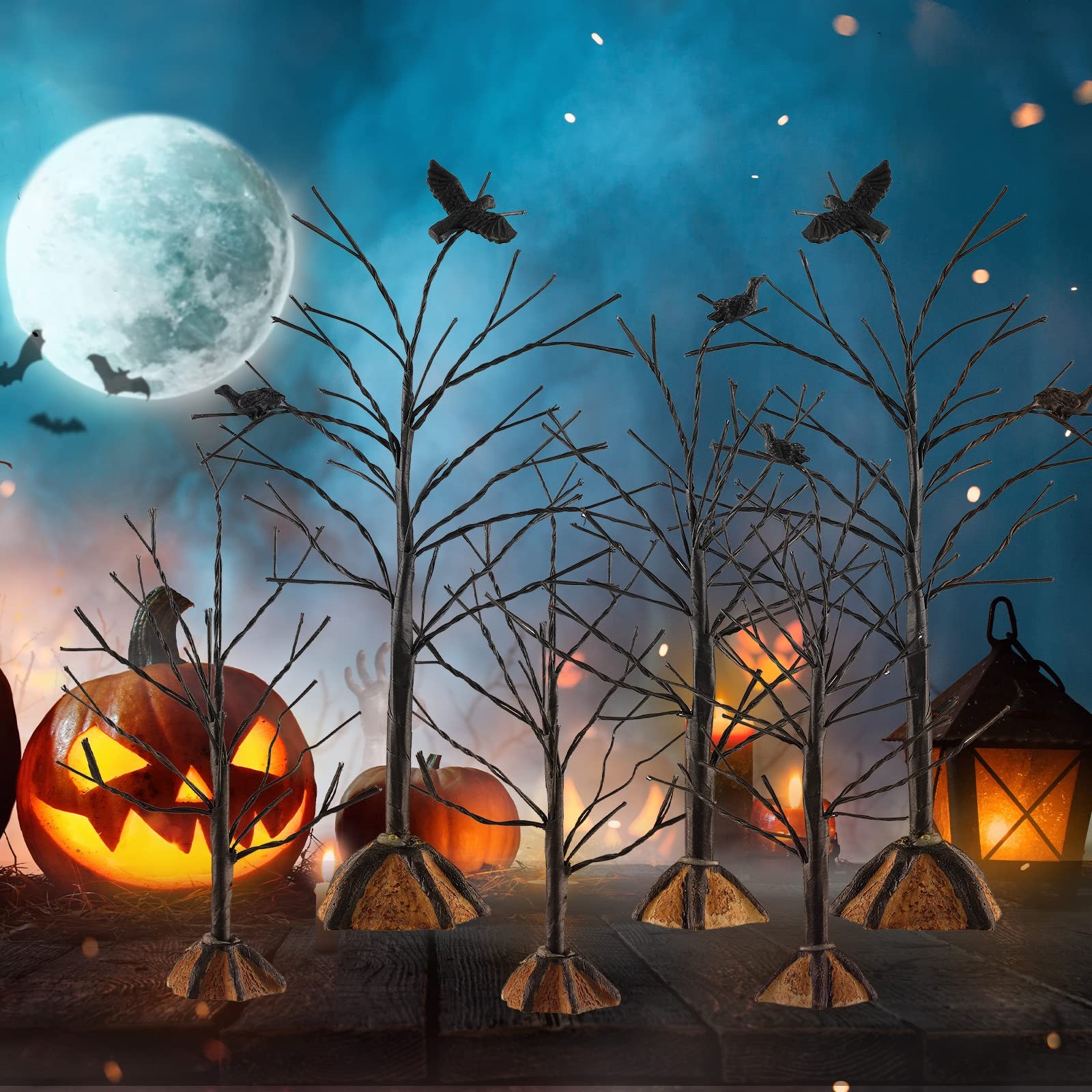 6 PCS Mini Decor Trees, Miniature Artificial Model Displays, Holiday Village