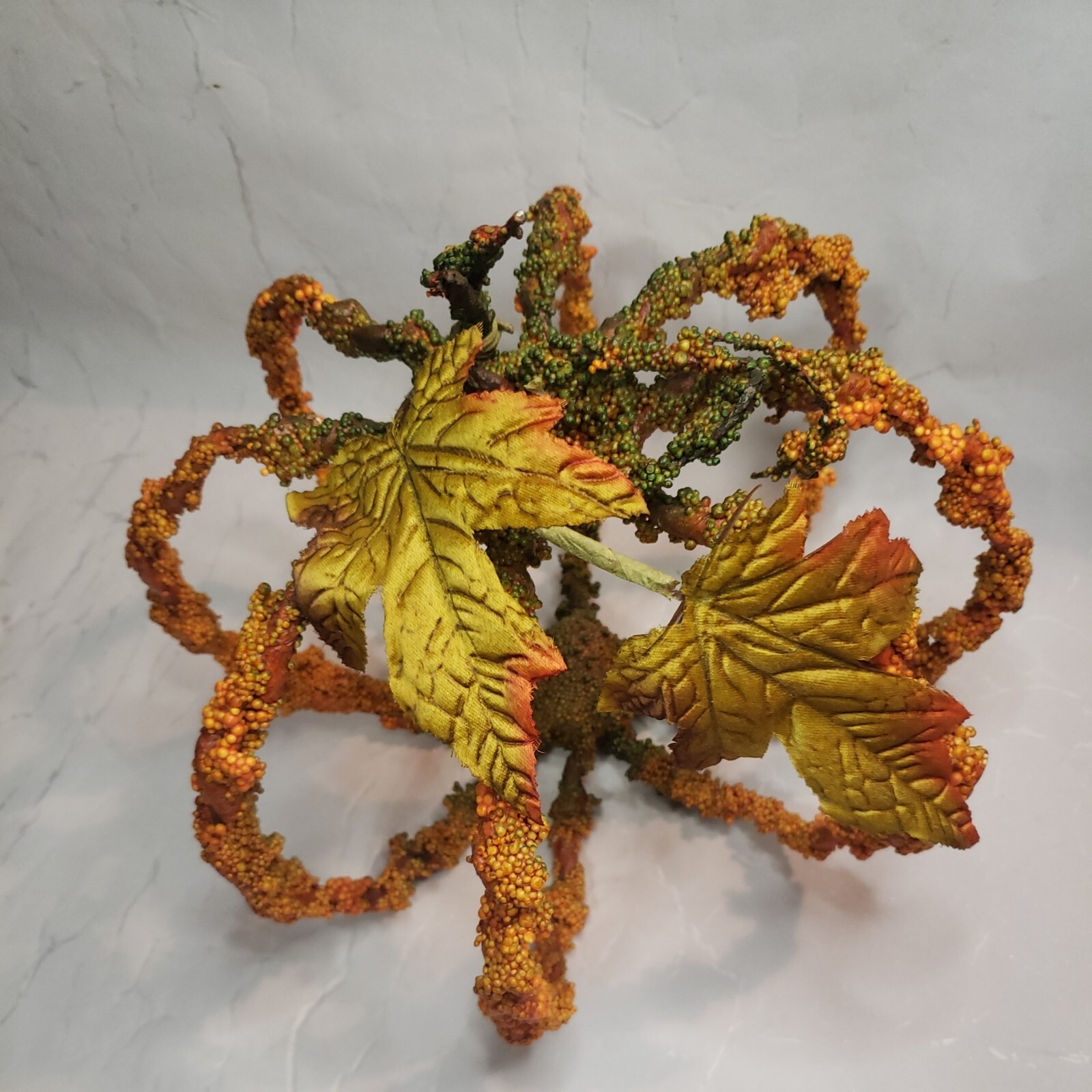 Autumn Pumpkin Artificial Vine Fall Leaf Pumpkin Decor Display Centerpiece 10″