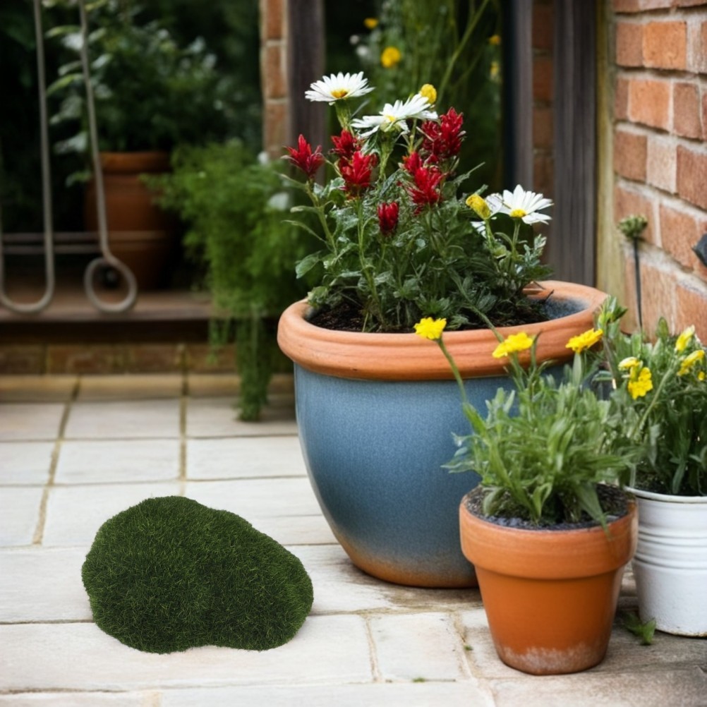 6Pcs Faux Moss Stones Decorative Artificial Moss Rocks for Landscaping