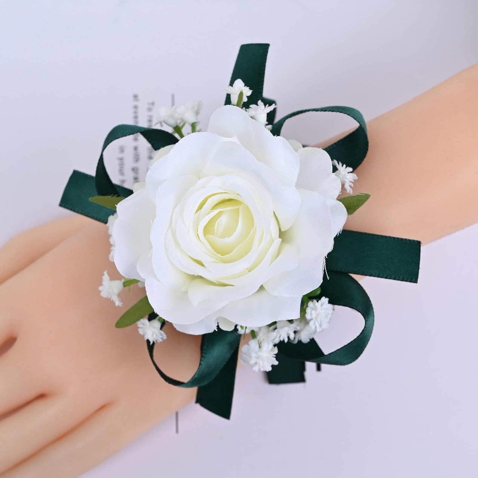 2 Pieces Homecoming Party Prom Artificial Wrist Corsage and Boutonniere Set, …
