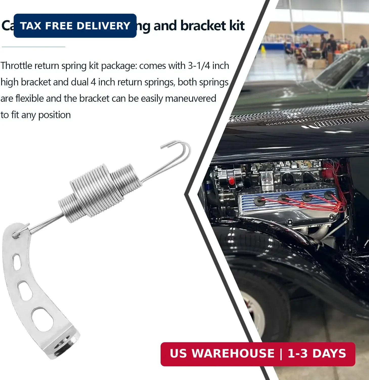 Carburetor Return Spring and Bracket Kit,Compatible with Most 5-1/8 Carburetor N
