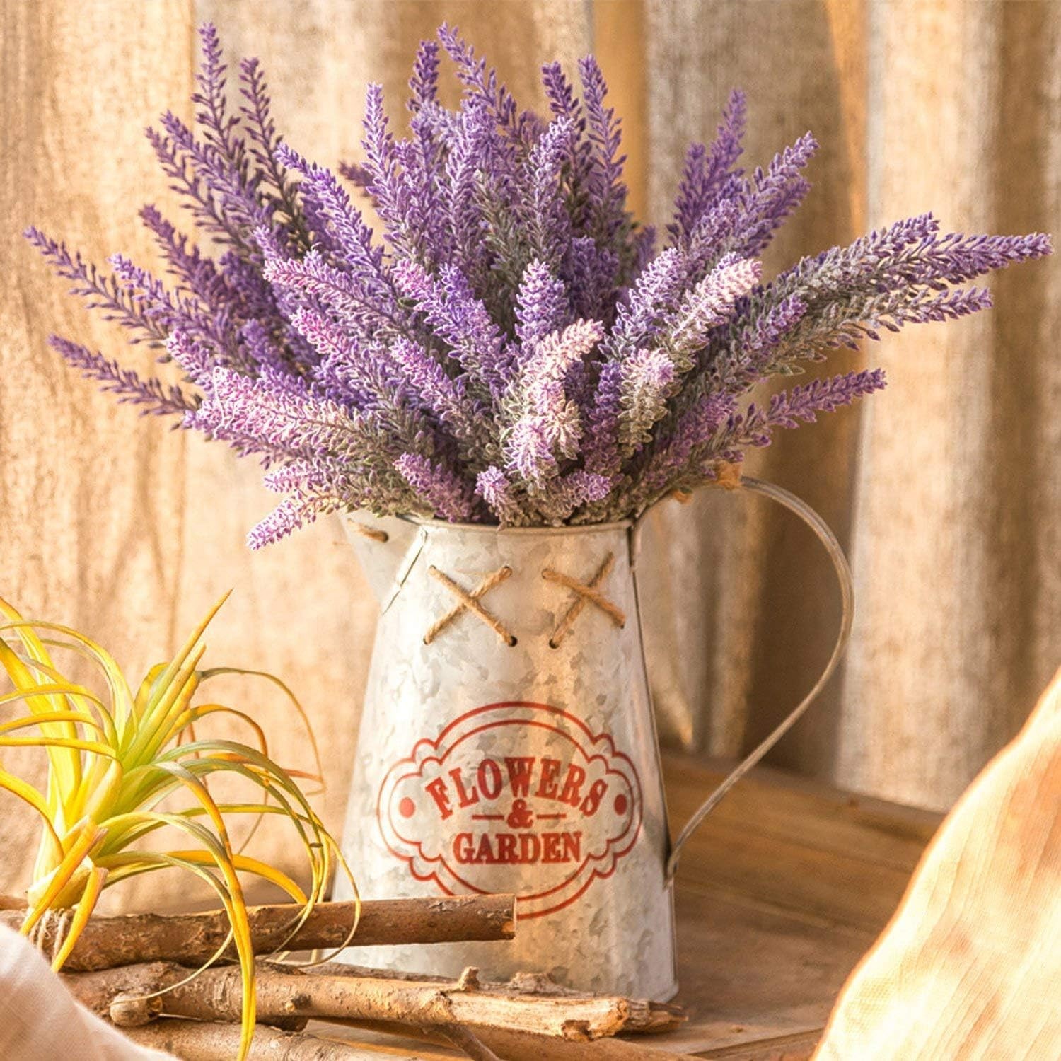Fuchsia Artificial Lavender Flowers 4pcs Bundle Indoor Outdoor Decor