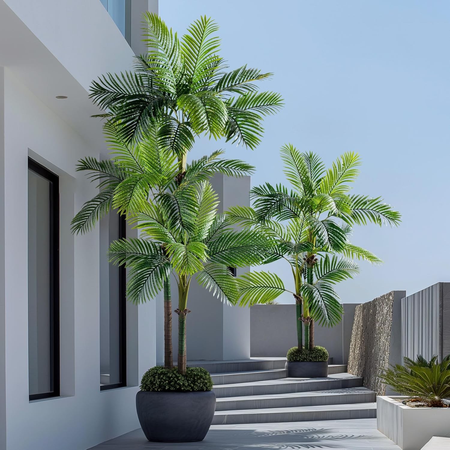 9.1FT Artificial Phoenix Palm Tree Fake Plant Indoor Outdoor Large 30 Leaves