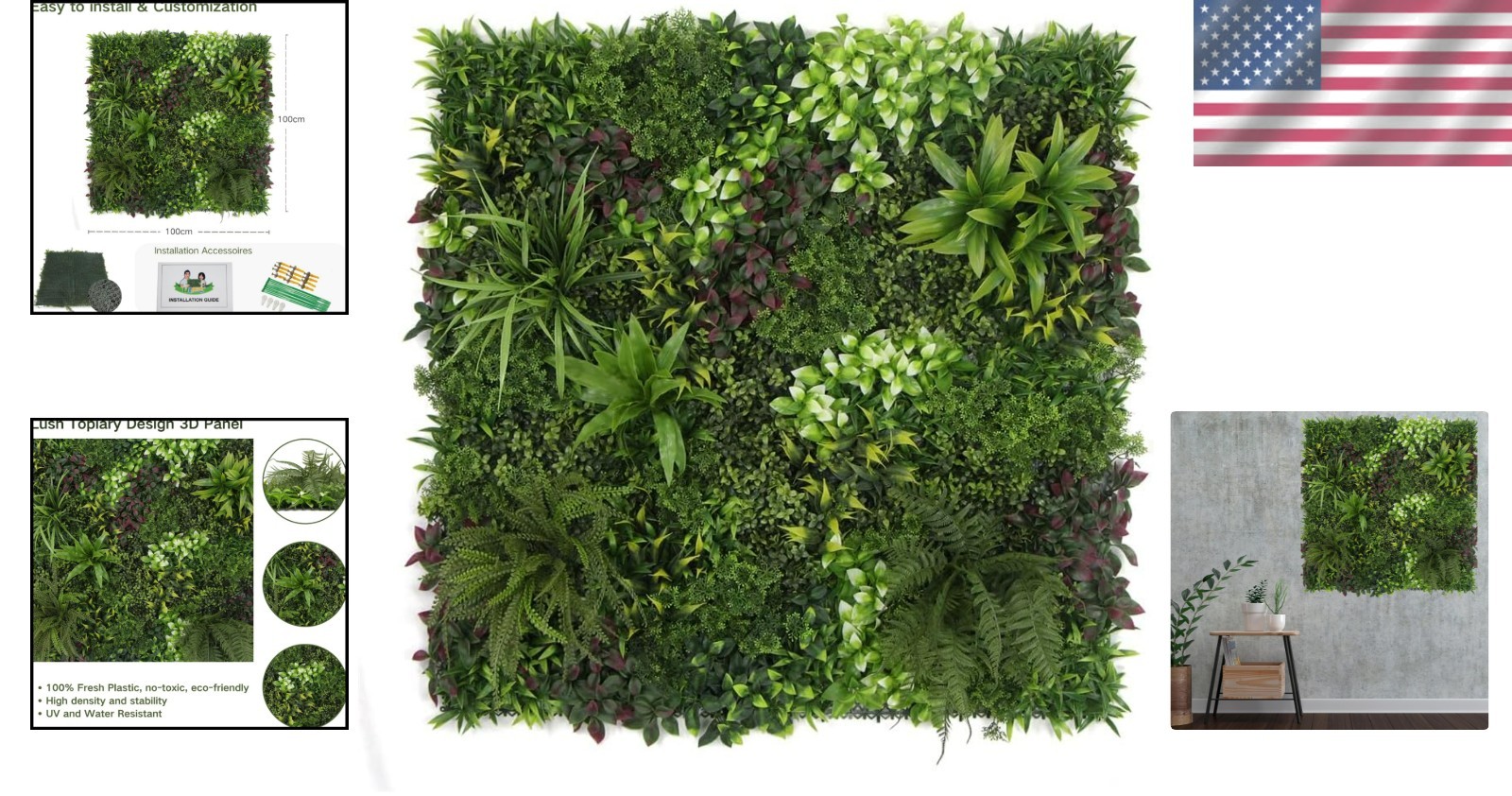 Lightweight 40″x40″ Artificial Greenery Panel – Perfect for Indoor & Outdoor Use