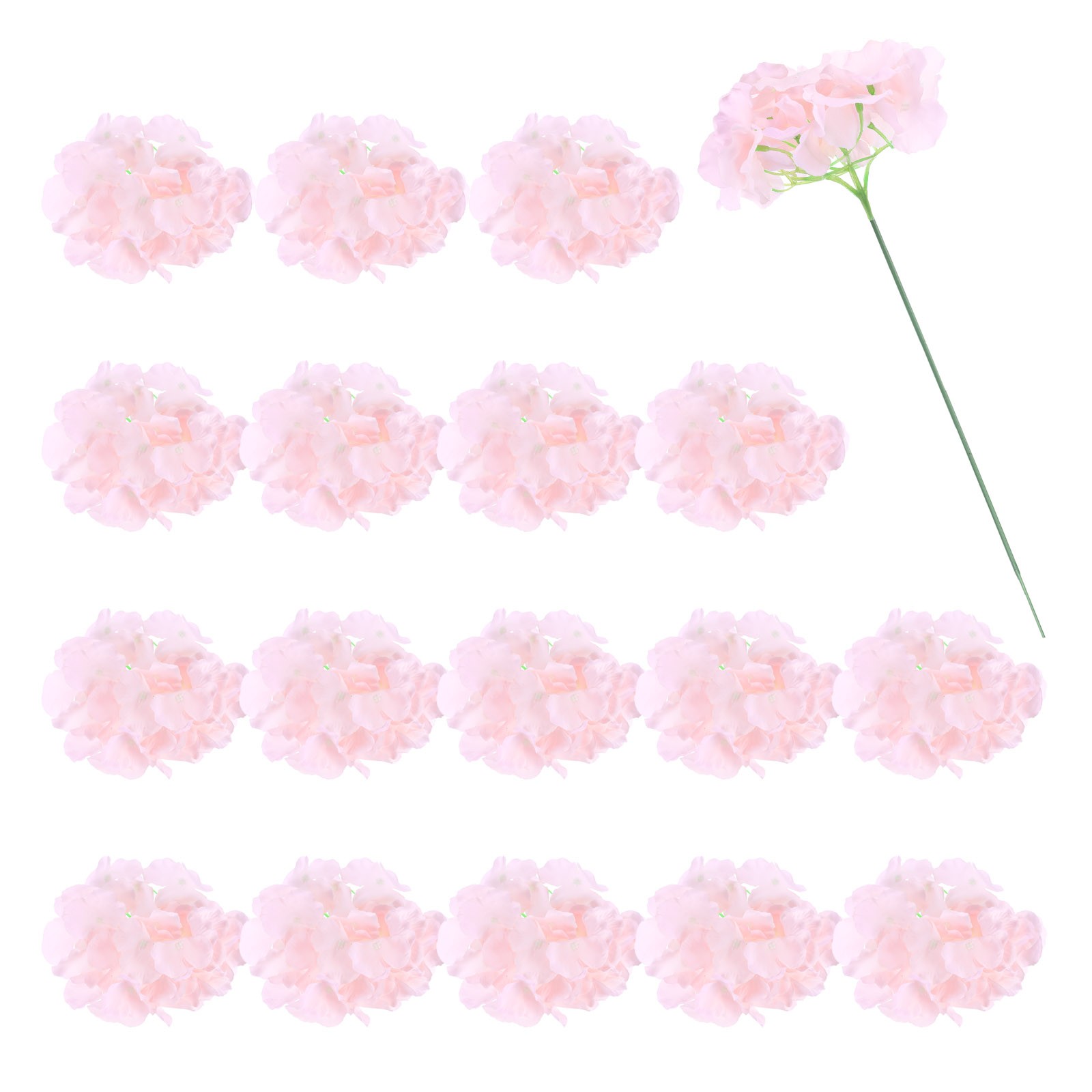 30Pcs Hydrangea Artificial Flowers Fake Hydrangea Flowers Light Pink