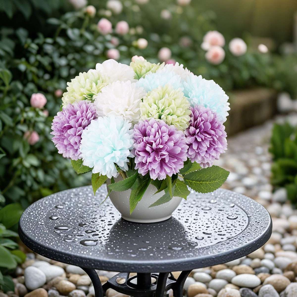 Artificial Chrysanthemum Flowers Silk Hydrangea Bridal Bouquet Home Decor Xmas