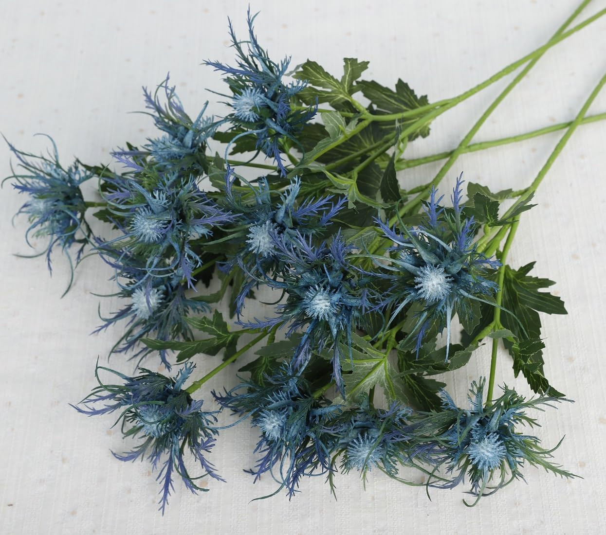 Real Touch Blue Thistle Flowers – 8 Stems Rustic Eryngium Decor for Weddings