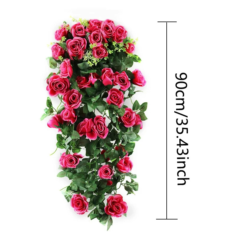 80/90cm Artificial Violet Hanging Flowers Wall Decor Silk Flower Vines For Home