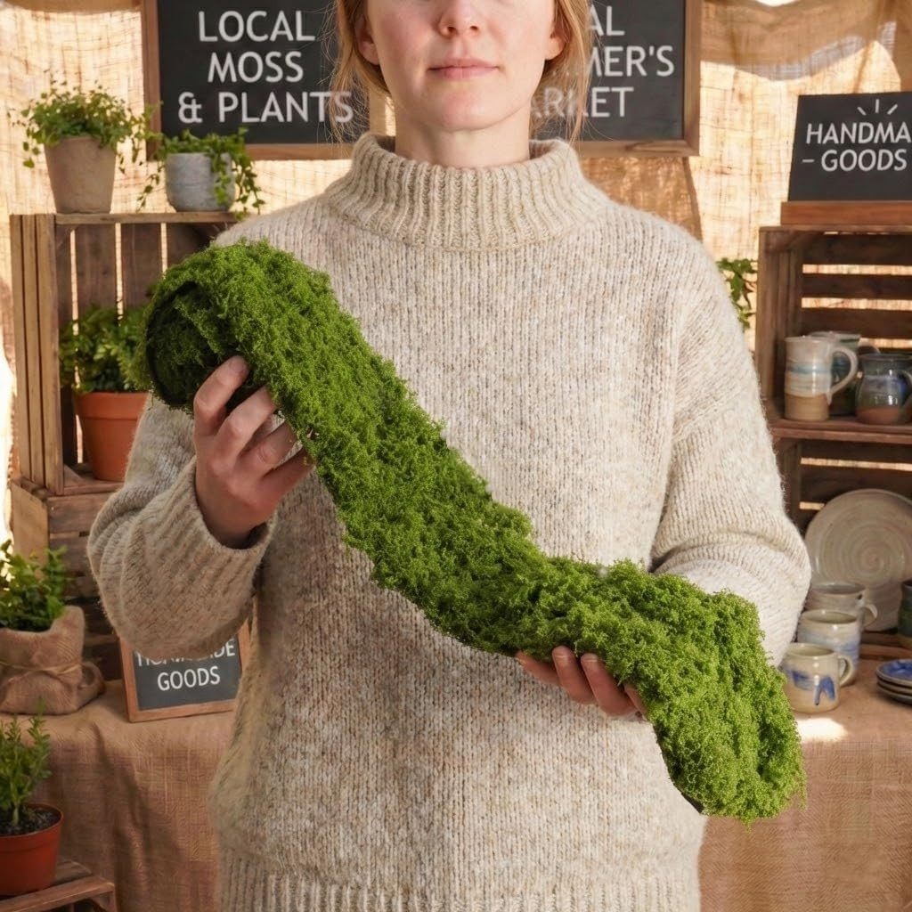 Artificial Moss Table Runner for Wedding Decor and Crafts, 4×47 Inch