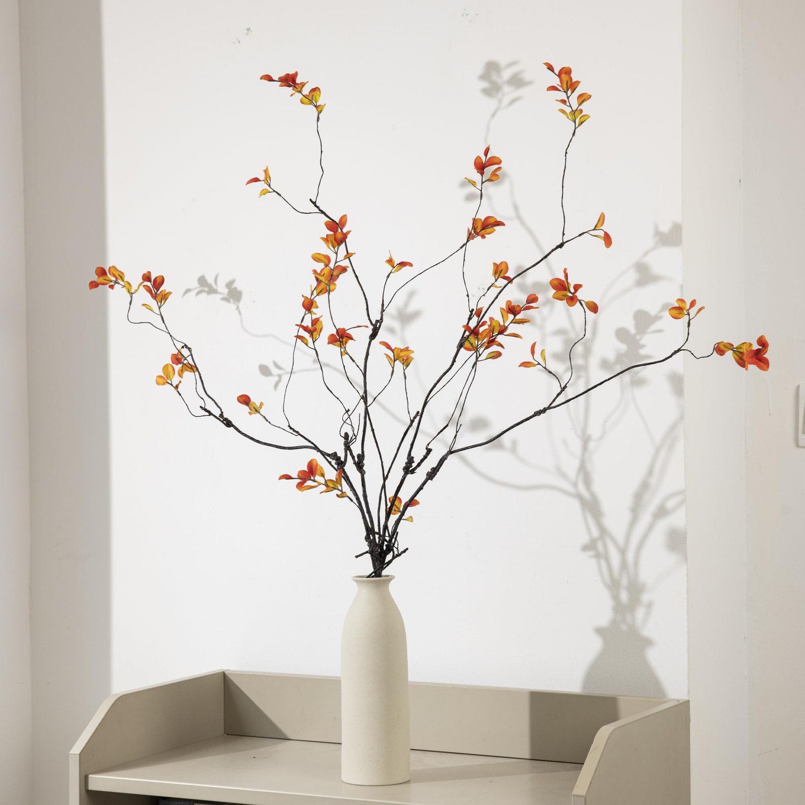 4 Pcs Fall Stems Artificial Ficus Branches – Faux Thanksgiving Stems for Vase…
