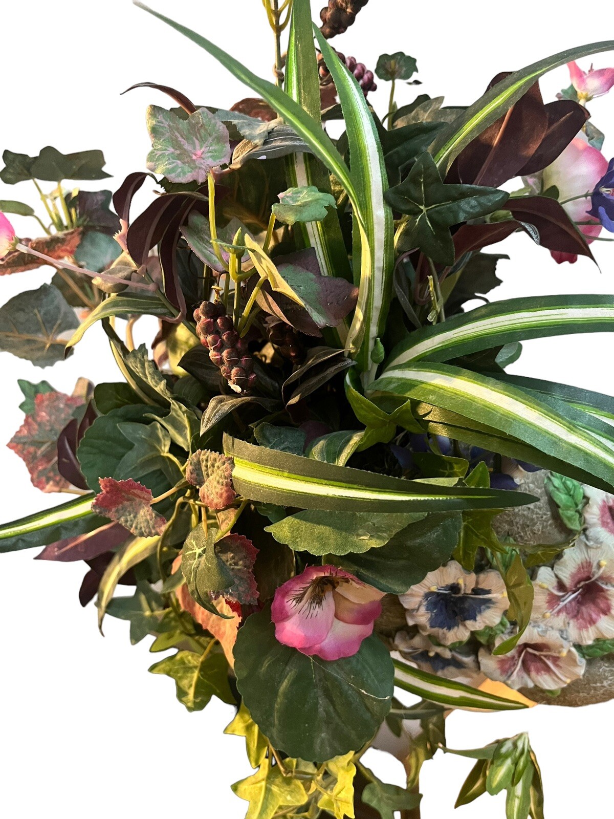 Decorative Planter Faux Greenery Floral Home Decor Large Sized