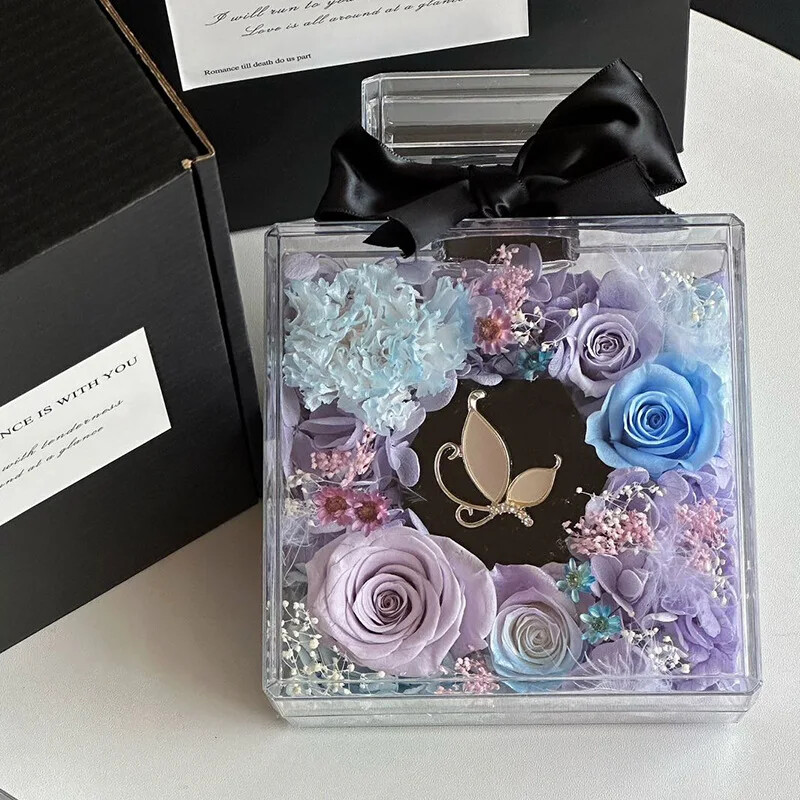 Wholesale Acrylic Roses in an Eternal Gift Box with Perfume Bottles