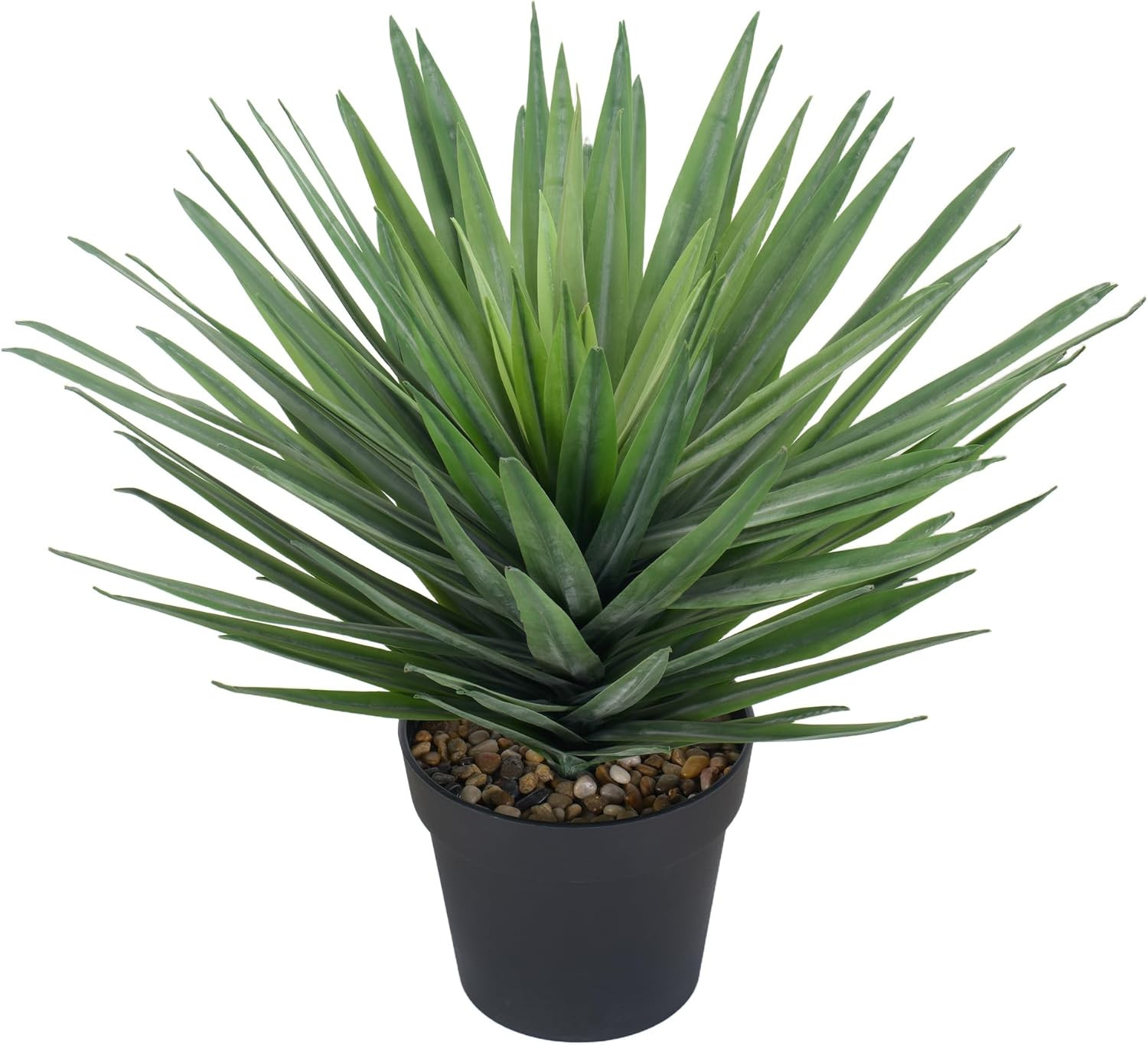 22″ Artificial Agave Plant in Black Pot – Modern Indoor/Outdoor Decor