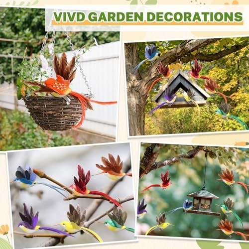 24 Artificial Hummingbirds – 3.9″ Foam Feather Clip-On Decor for Crafts & Weddin