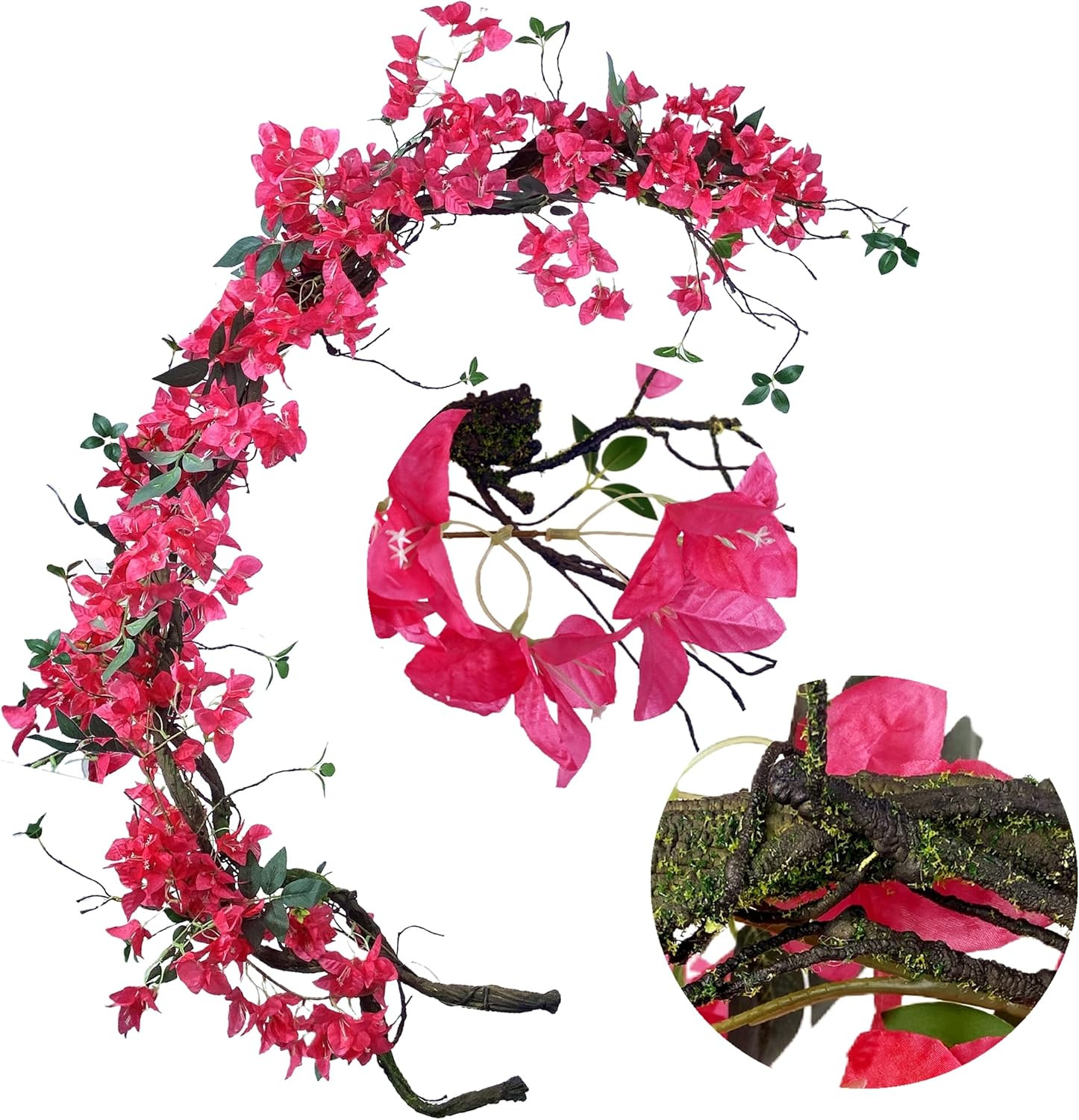 Bougainvillea Silk Flower Rattan Branches – Pack of 4 for Home & Wedding Decor