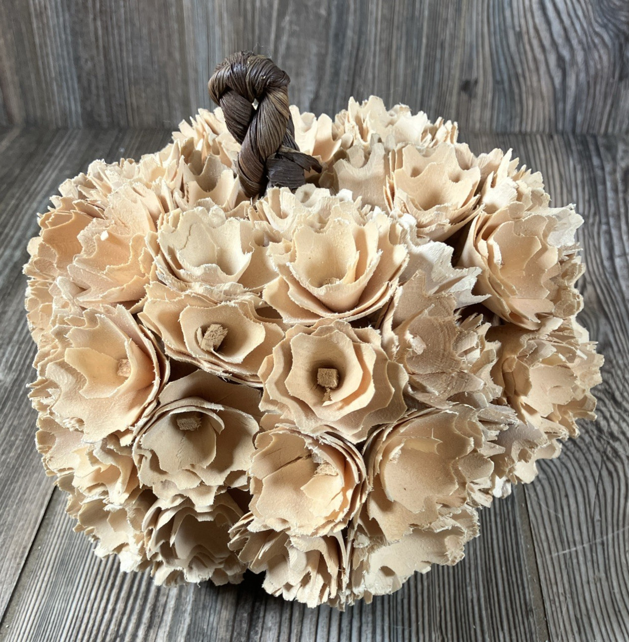 Sola Woodland Tan Flower Ball Home Decor Everlasting Faux Flowers 7in Bouquet