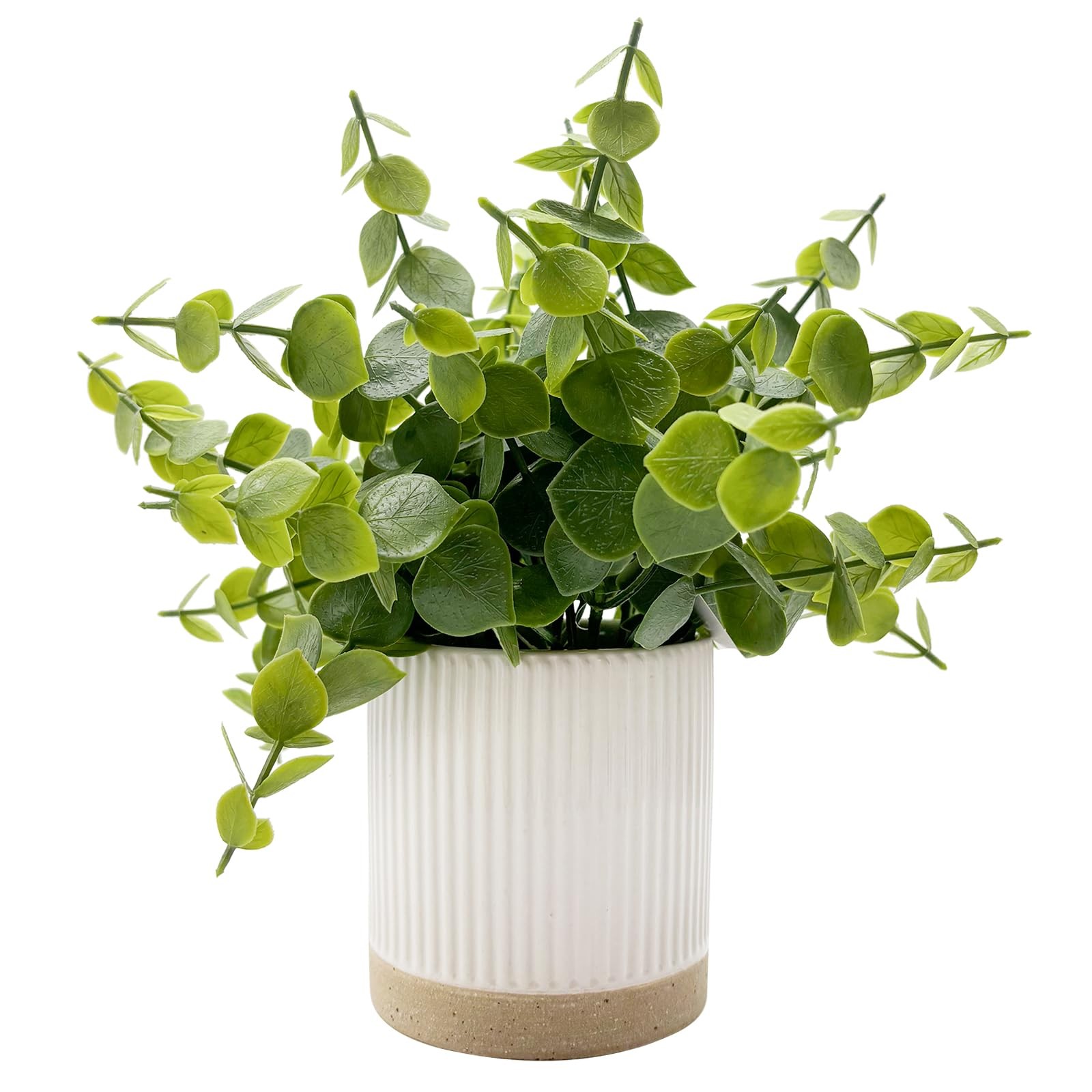 Small Fake Plants Eucalyptus Plants with Ceramic Pot