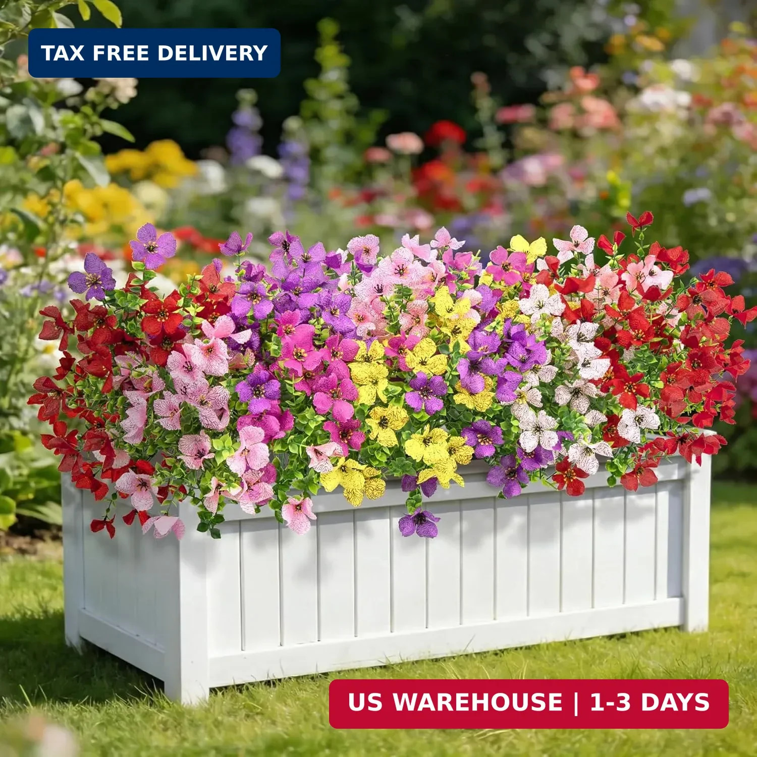 Ouddy Decor 16 Pcs Artificial Flowers for Outdoors Decorations Realistic Fake Si
