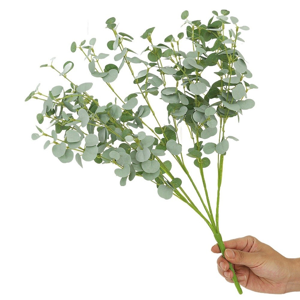 Realistic 18.9in Artificial Eucalyptus Stems for Office Home Garden Decoration