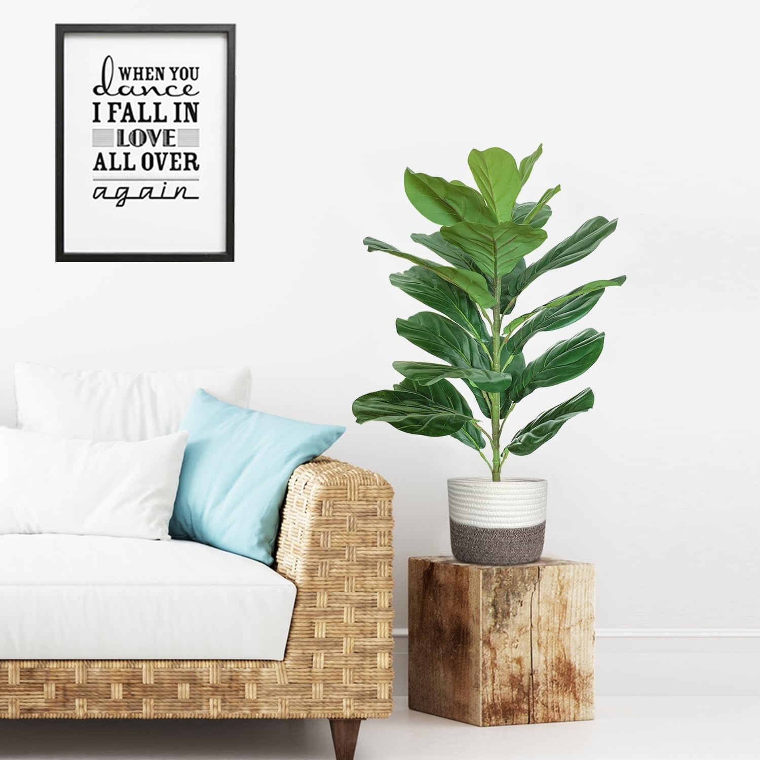 Chic 30-Inch Artificial Ficus Lyrata with Realistic Silk Leaves for Indoor Decor