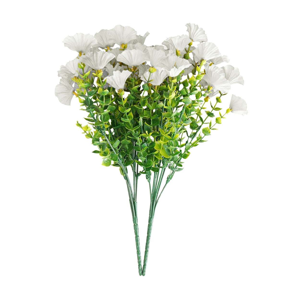 2/4/6/10 Bundles Artificial Flowers UV Resistant Fake Plants Outdoor Home Decor