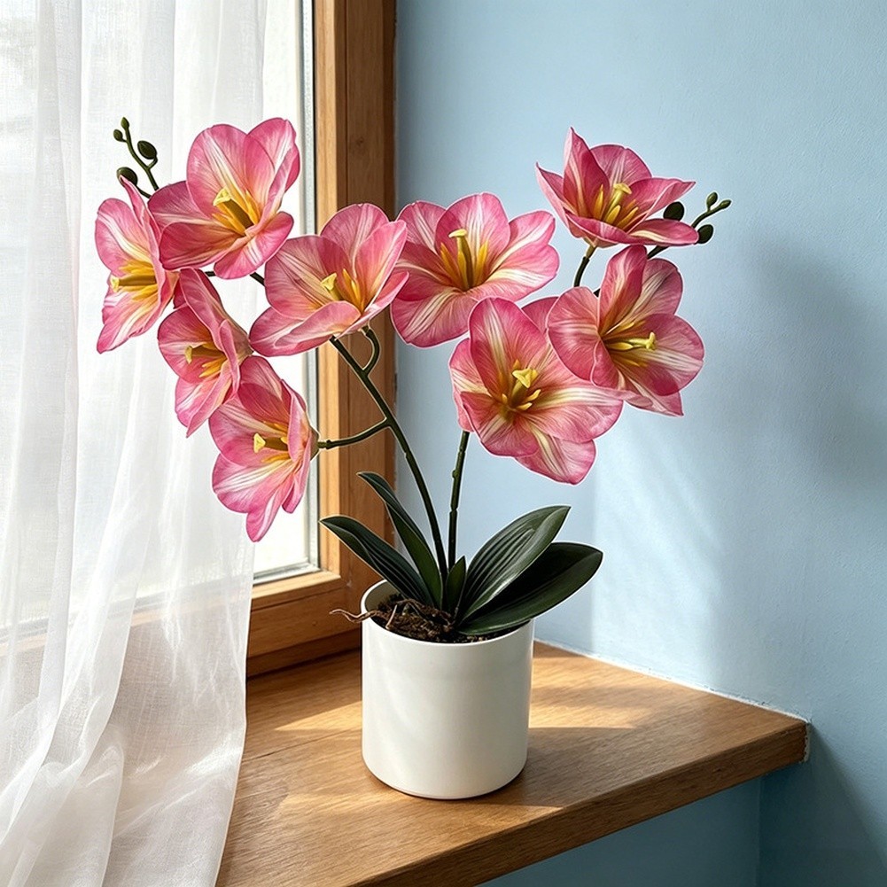 Artificial For miniature Hibiscus Bonsai 3D Printed Flower for Tabletop Decor