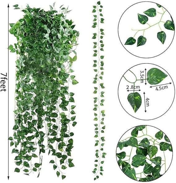 24 Pack 173ft Artificial Ivy Greenery Garland,Green Leaves for Jungle Theme dec.