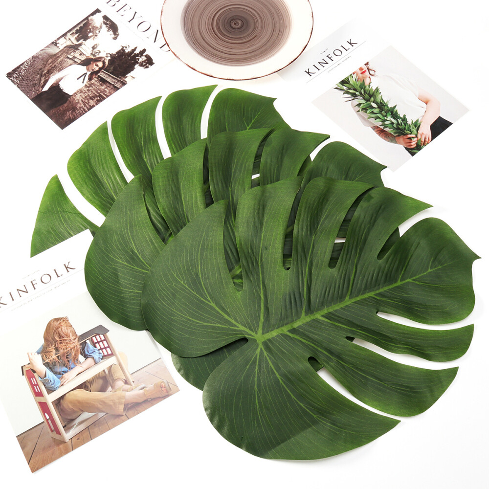 30PCS Artificial Palm Leaves Large Palm Leaves Hawaiian Leaves Decorations