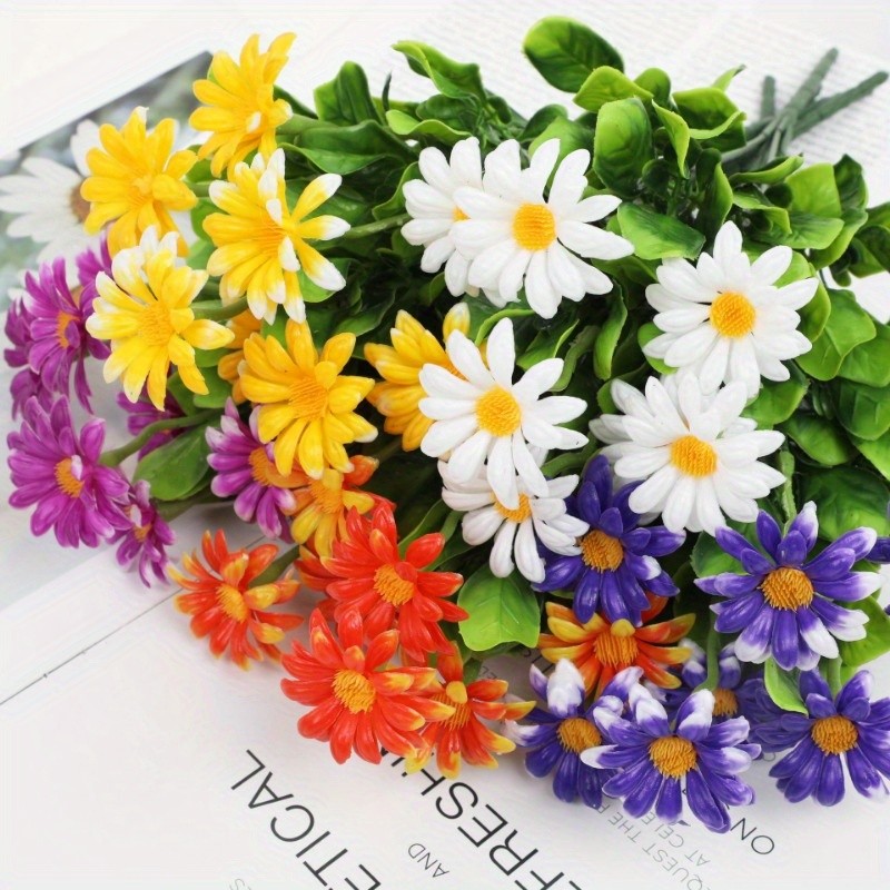 5Pcs/10Pcs Artificial Daisy Bouquet Fake Chamomile Flowers Indoor Outdoor Decor