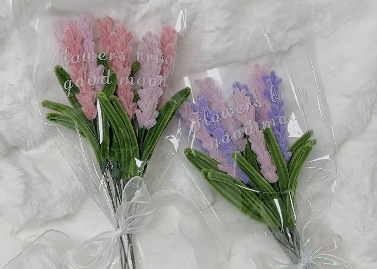pipe cleaner Handmade Purple Lavender Flower