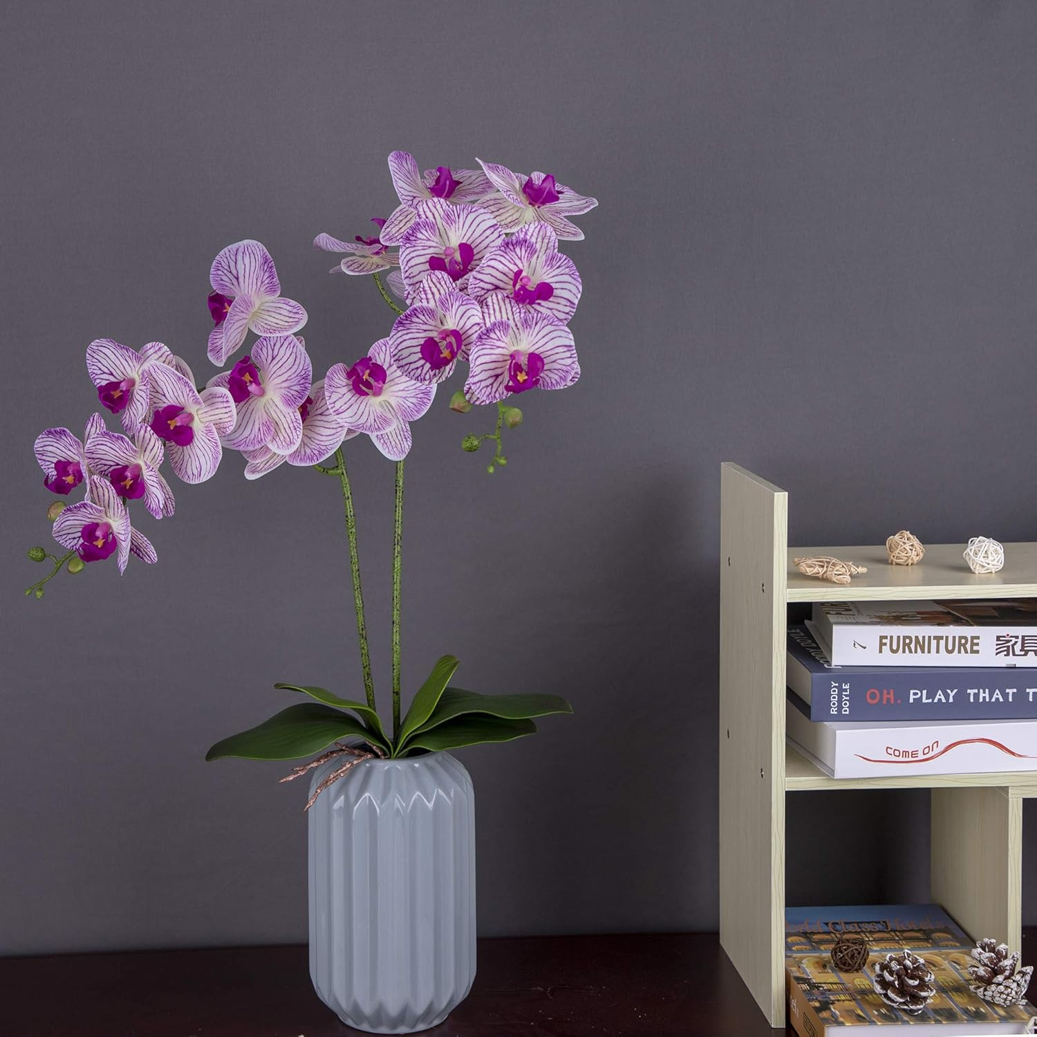 Orchid Leaves Artificial Phalaenopsis Stems Leaf Real Touch 8″ 2Pcs | Faux Cymbi