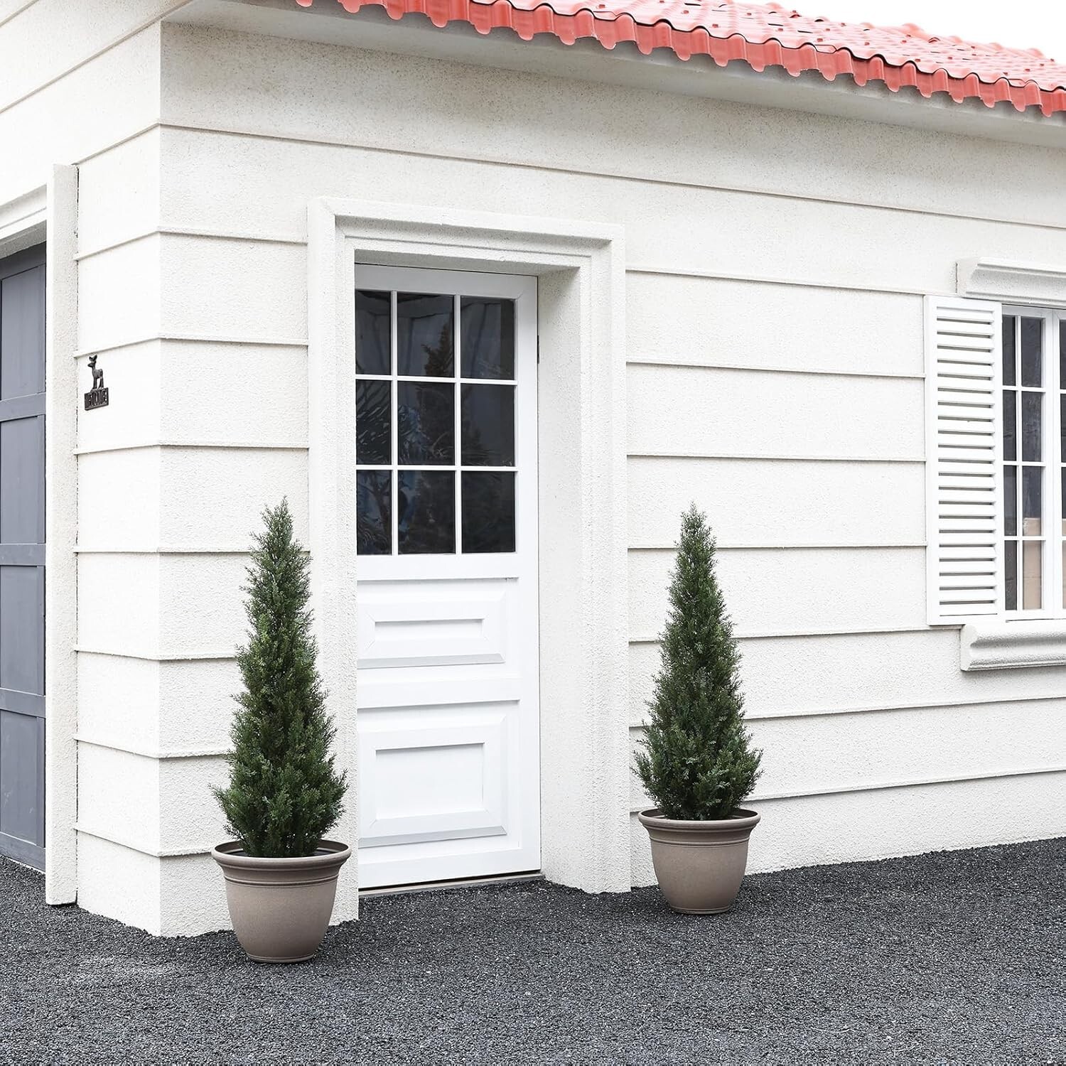Set of 2 – 4FT Artificial Cedar Topiary Trees for -Round Outdoor Elegance