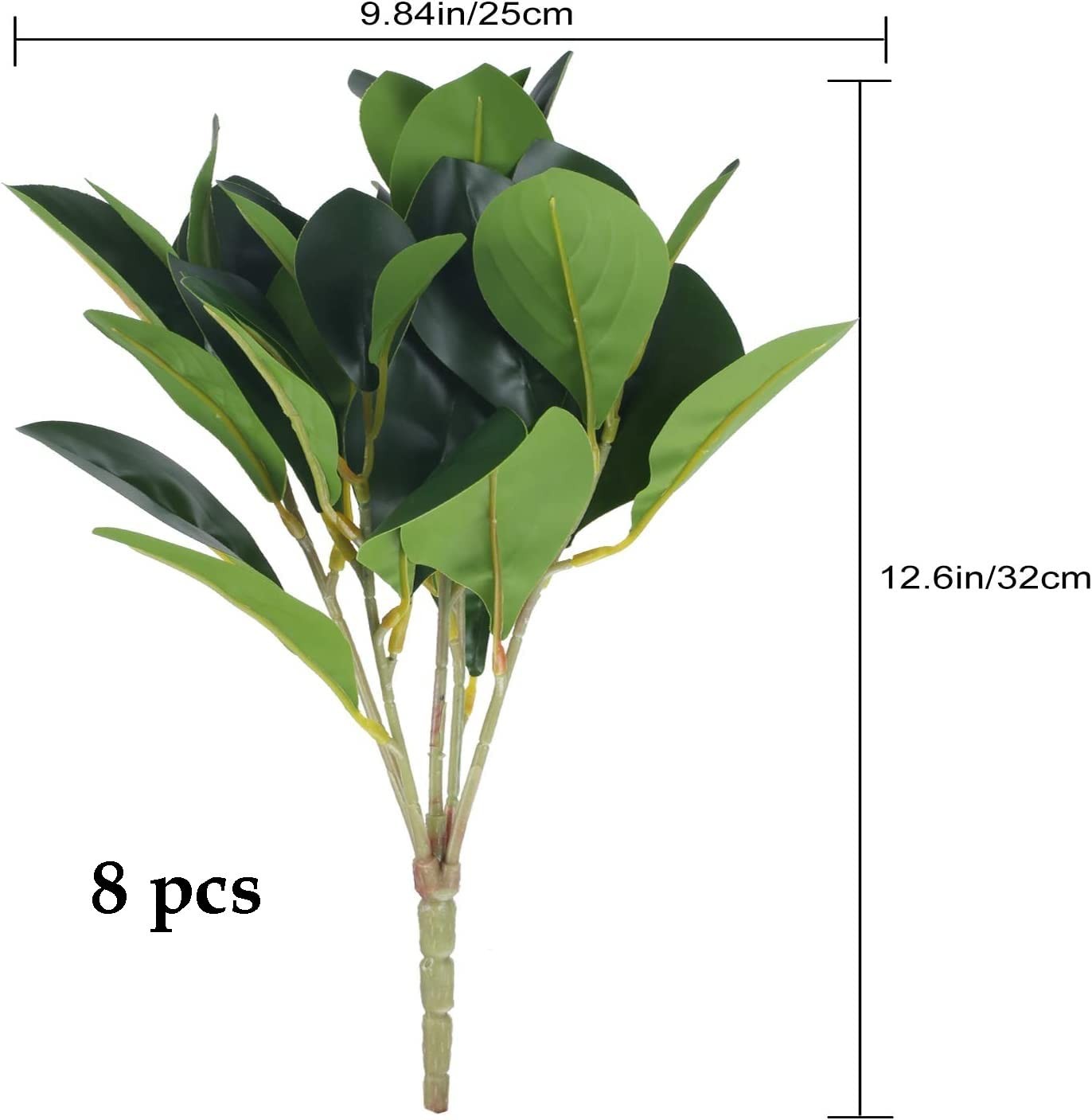8Pcs Artificial Silk Greenery Fake Eucalyptus Leaves Stems Faux Shrubs Plants…