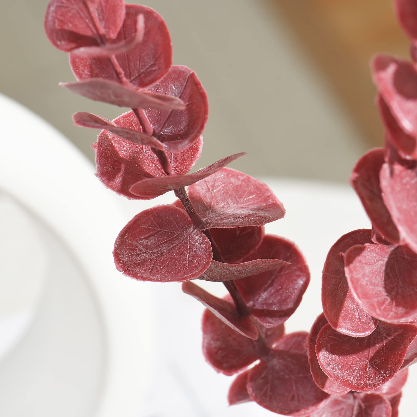 20 PCS Artificial Eucalyptus Stems Faux Eucalyptus Leaves Branches 18.5″ Tall…