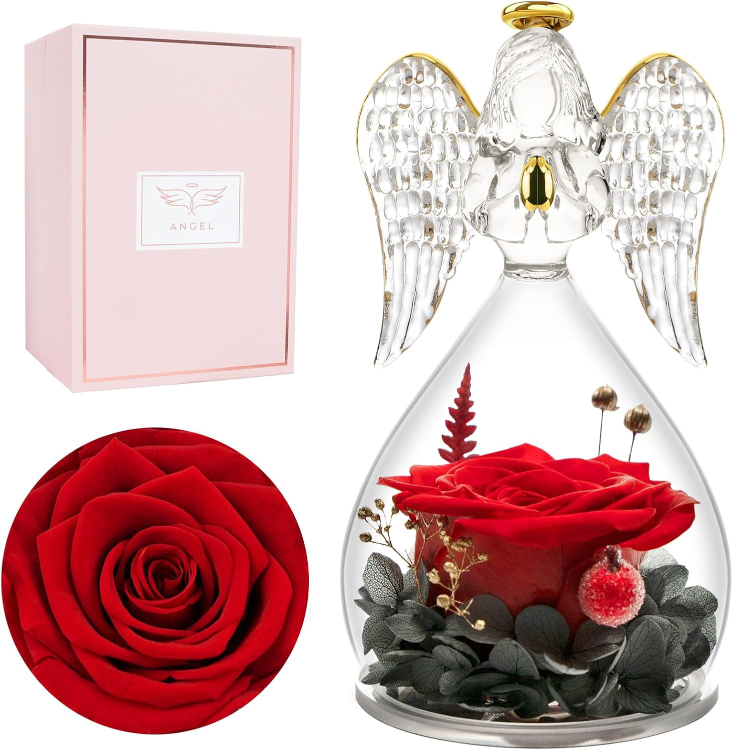 Gifts for Mom Mothers Day Birthday Gifts for Women,Preserved Flowers Rose in Ang