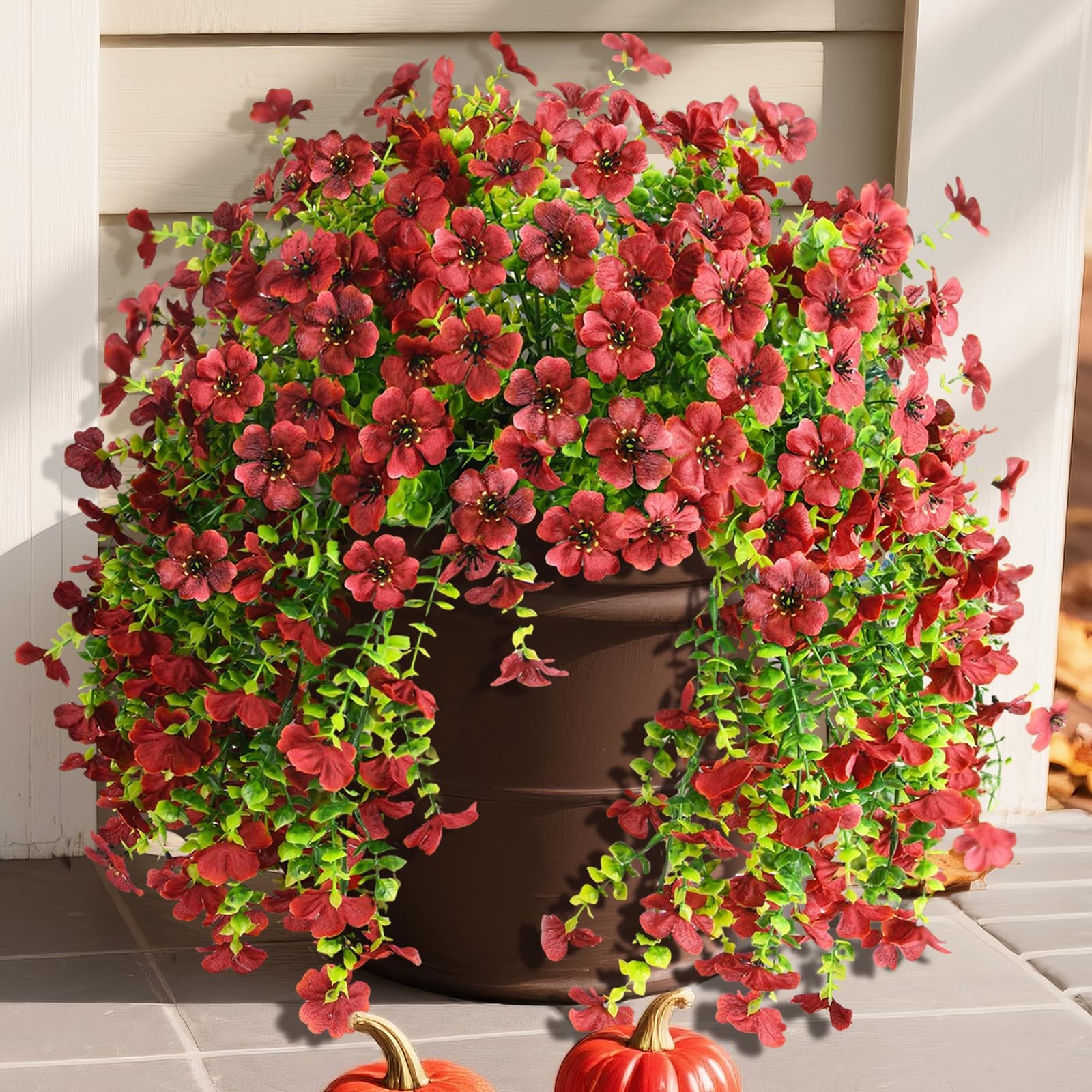 Artificial Fake Mums Flowers Plants for Outdoor Decoration, 2 PCS Faux Daisy …