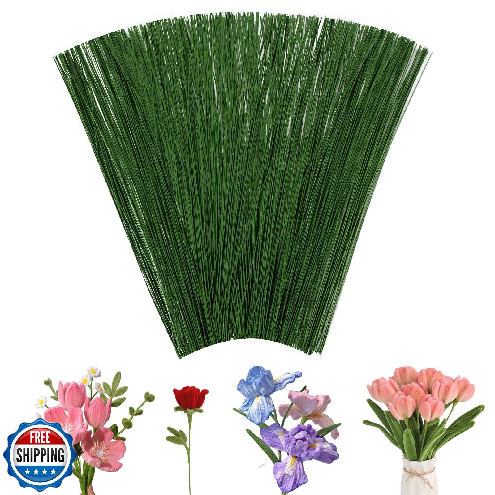 Phinus Flower Stems 250P, 13.8 Inch Artificial Flower Stems, Dark Green Flowe