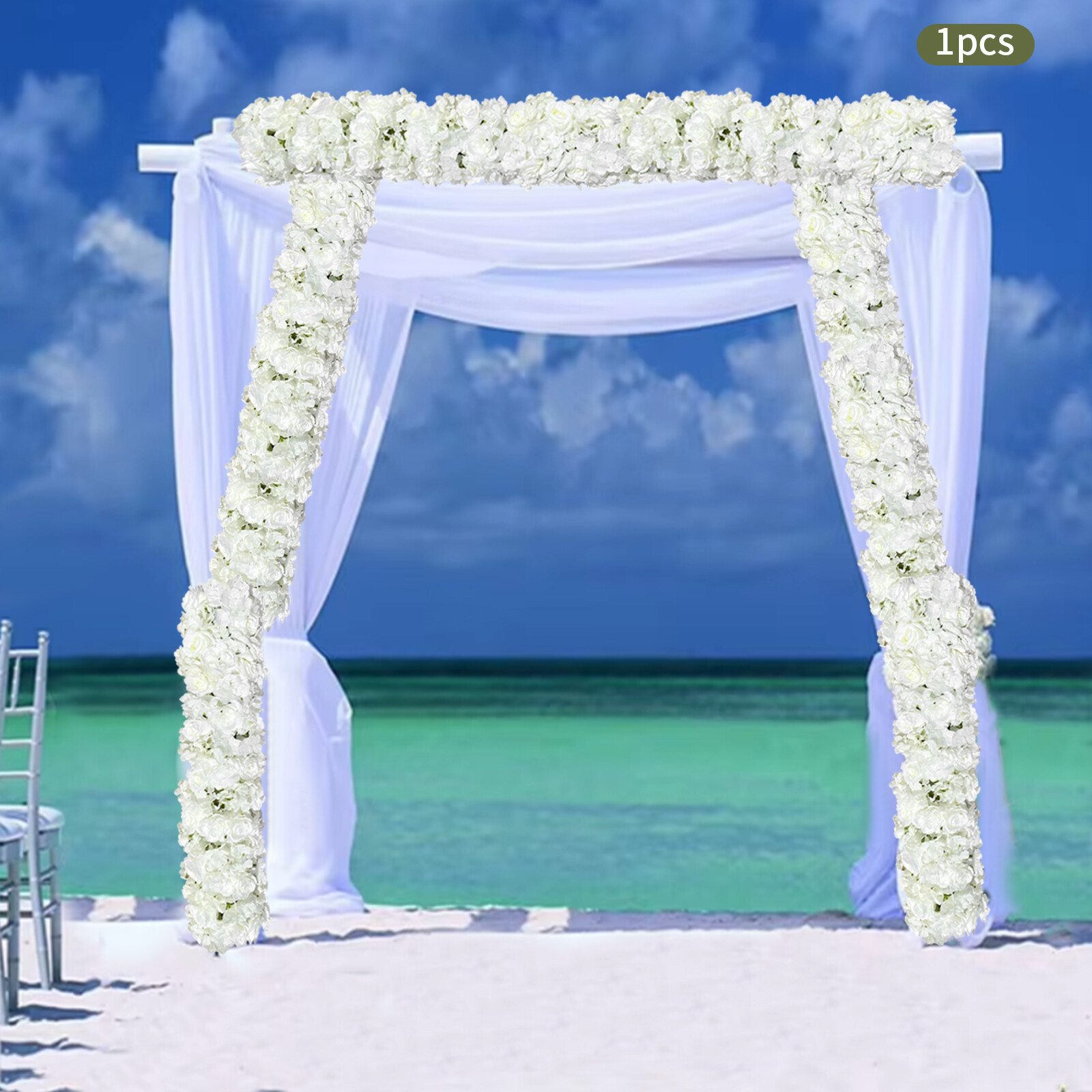 Wedding Flower Row 1M Artificial Silk Background Decor Flower Row for Wedding