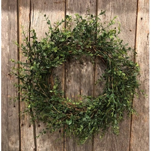 New Primitive Farmhouse NEW ENGLAND BOXWOOD WREATH Vine Greenery 20″
