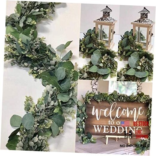 6.2 Ft Long Faux Eucalyptus Greenery – Wedding Arch Summer Decor – Lambs Ear