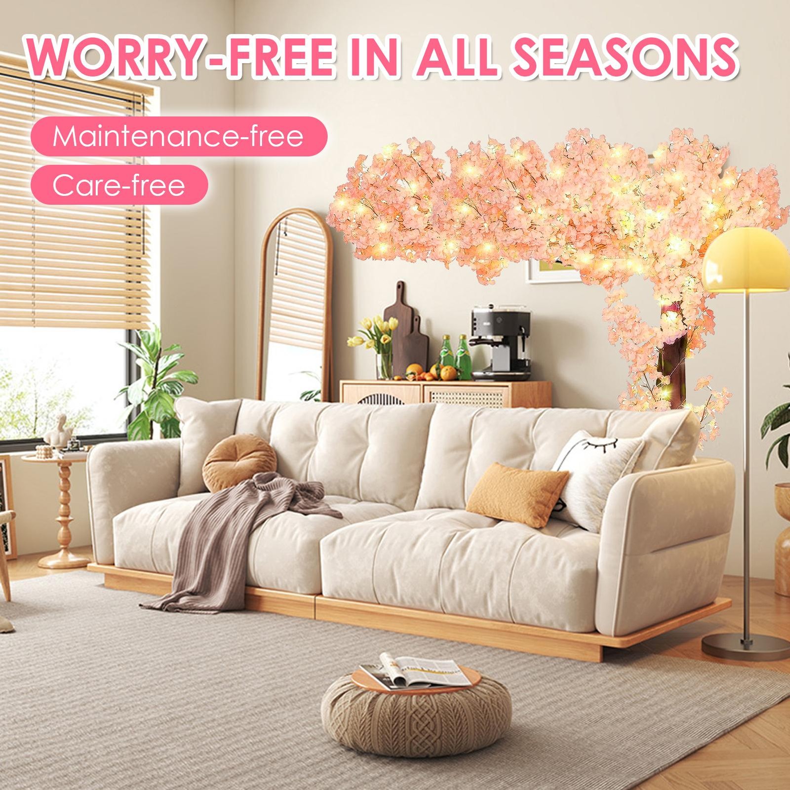 Artificial Cherry Blossoms Tree Fake Sakuras Tree For Bridal Bouquets Decor