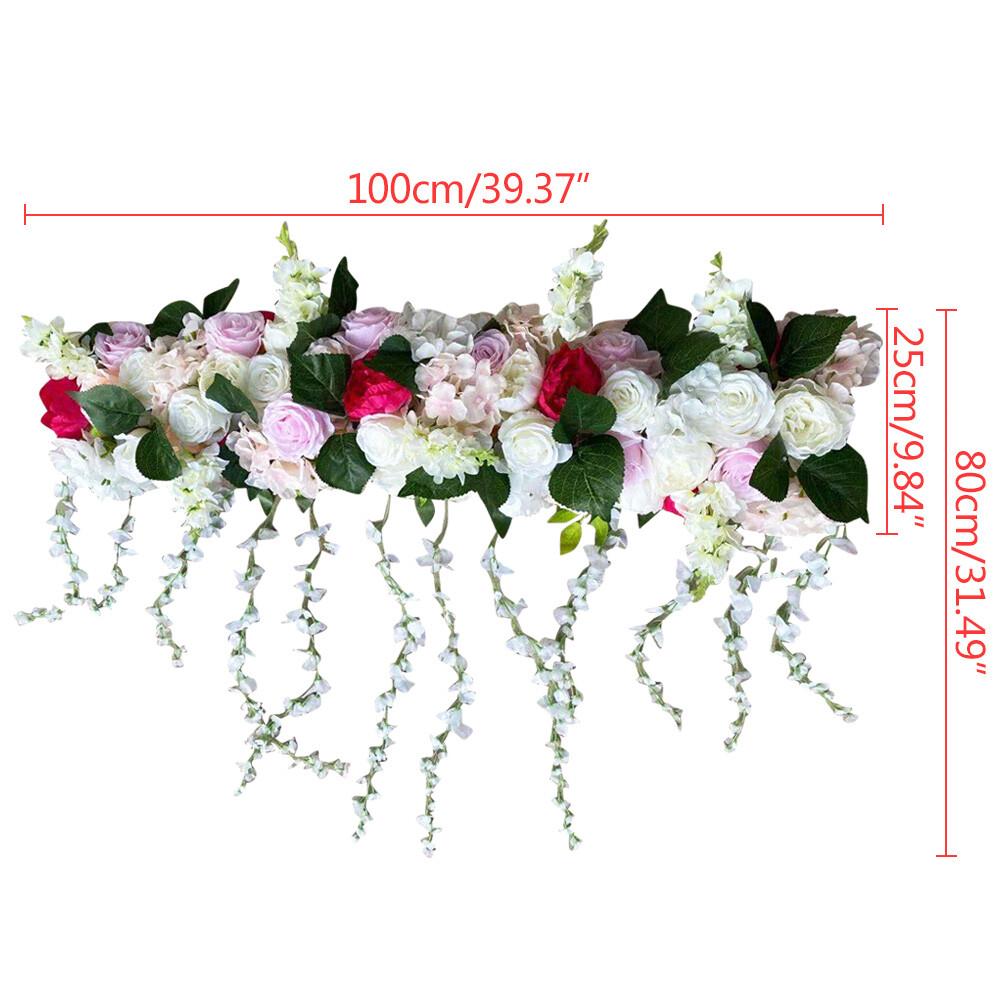 100cm Artificial Rose Flower Row Wedding Arch Stage Wall Background Decoration