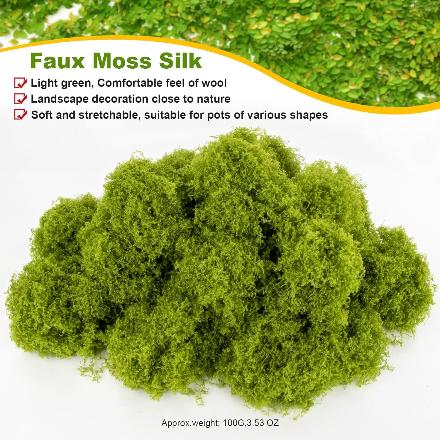 Fake Green Moss – Artificial Moss for Plants Indoor Faux Grass for Planters Fak