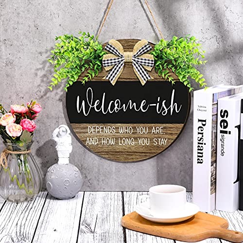 3D Welcome Sign for Front Door, 12 Inch Rustic Retro Style Classic Foliage